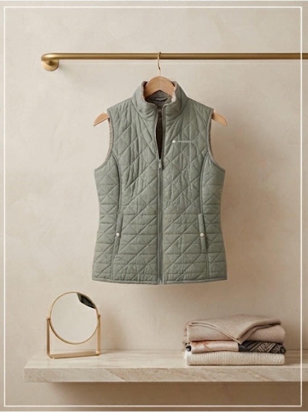 Free Country Quilted Vest in Sage Green